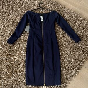 NEW Bebe Navy Long Sleeve Dress